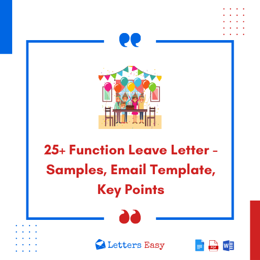 25+ Function Leave Letter - Samples, Email Template, Key Points