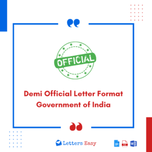 Demi Official Letter Format Government of India - 13+ Samples