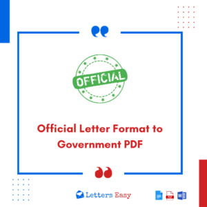 Official Letter Format to Government PDF - 11+ Templates