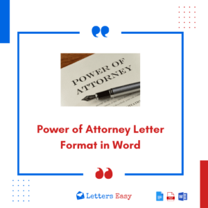 Power of Attorney Letter Format in Word - Meaning, 16+ Samples