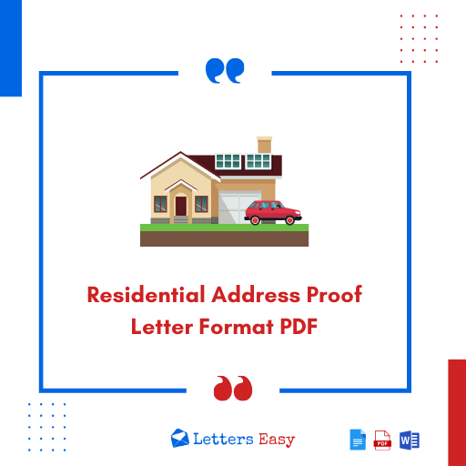 Residential Address Proof Letter Format PDF - Check 23+Examples