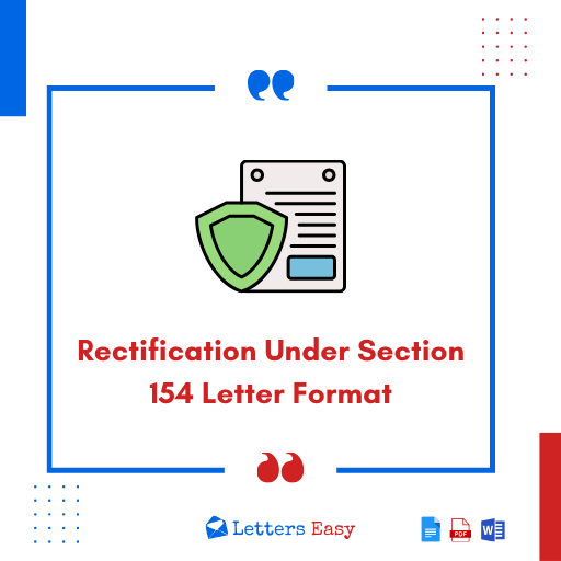 Rectification Under Section 154 Letter Format - 18+ Examples