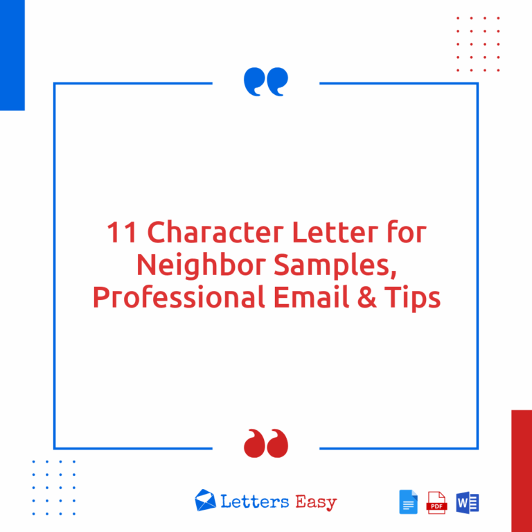 11 Character Letter for Neighbor Samples, Professional Email & Tips