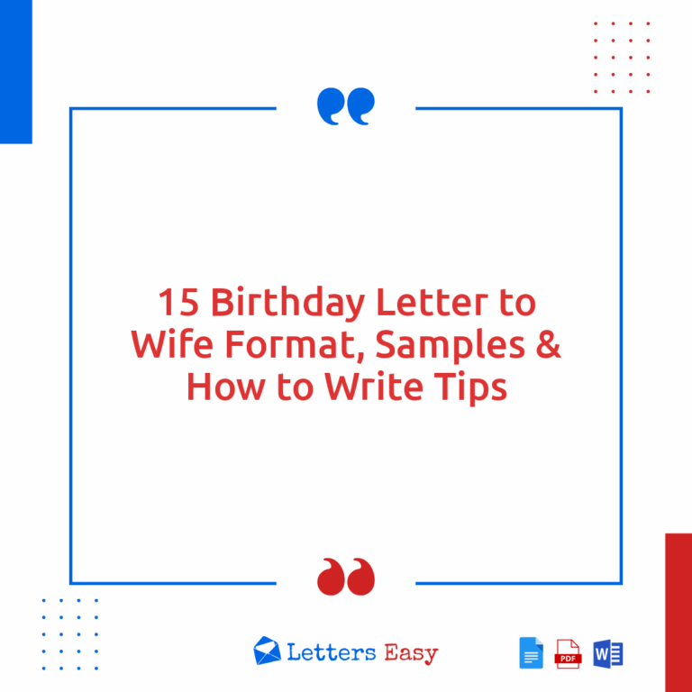 15 Birthday Letter to Wife Format, Samples & How to Write Tips