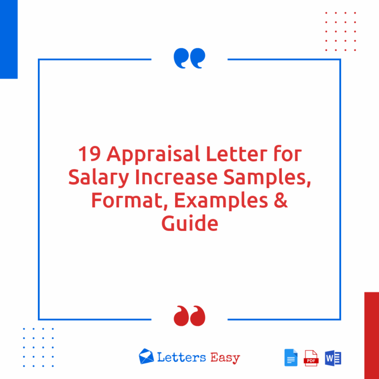 19 Appraisal Letter for Salary Increase Samples, Format, Examples & Guide